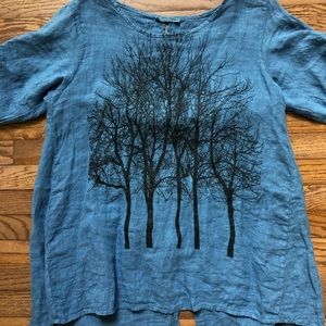 Meo Meli Linen Tunic with Screen Print Graphic